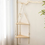 Boho Wood Hanging Shelf - Stylish Home Decor Shelves on Wall